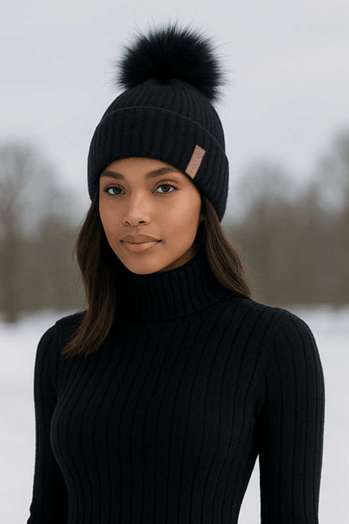 Tofs till mössa - Black - NÉLHAF