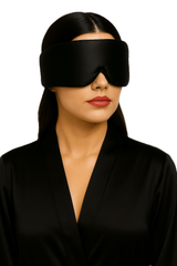 Siden Sovmask i 100% Mulberry silke - Svart - NÉLHAF