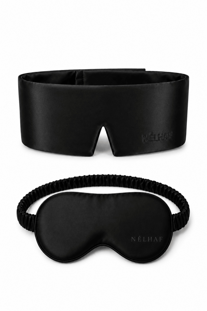 2 Siden Sovmasker i 100% Mulberry silke - Svart - NÉLHAF