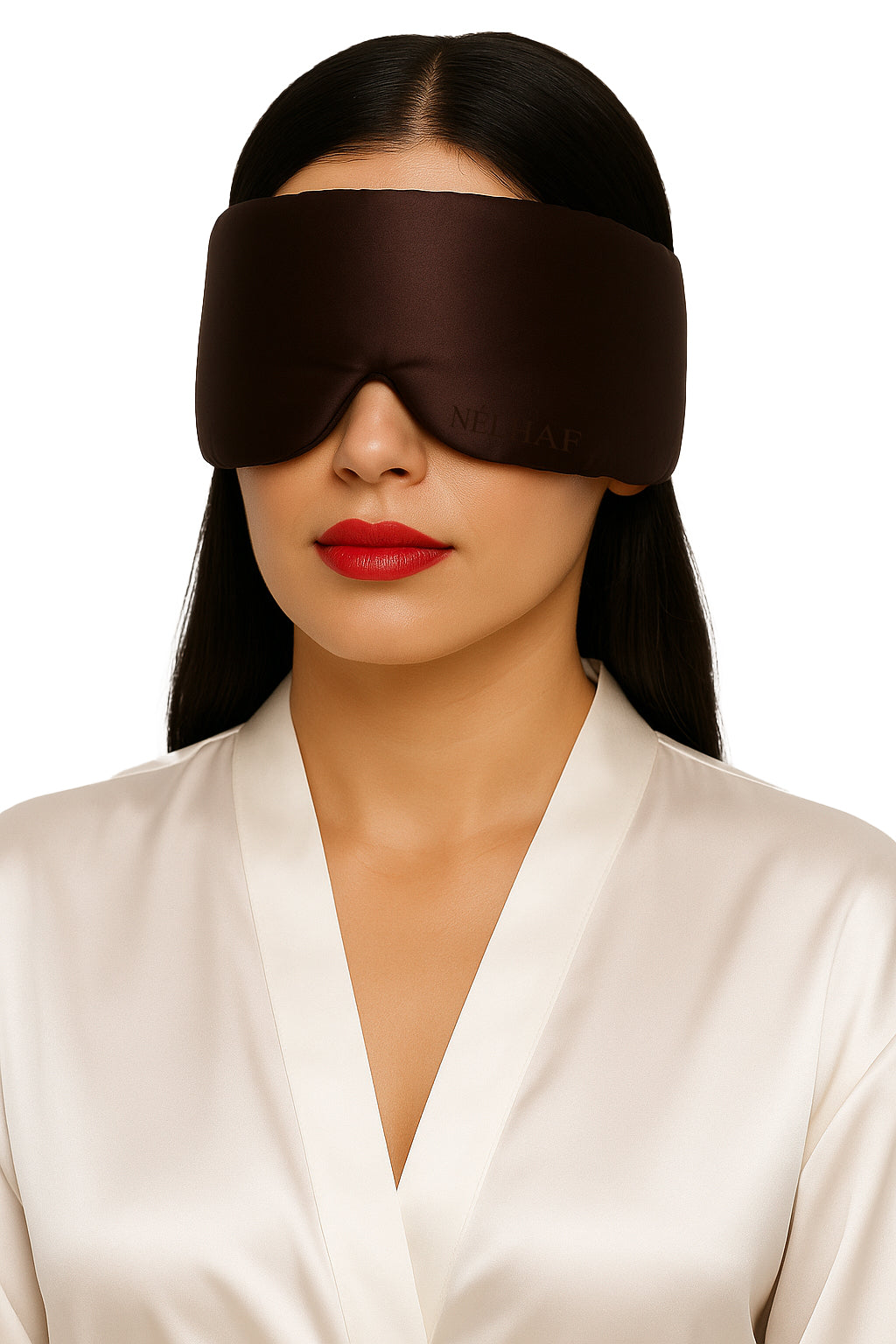 2 Seiden-Schlafmasken aus 100% Maulbeerseide - Kaffee