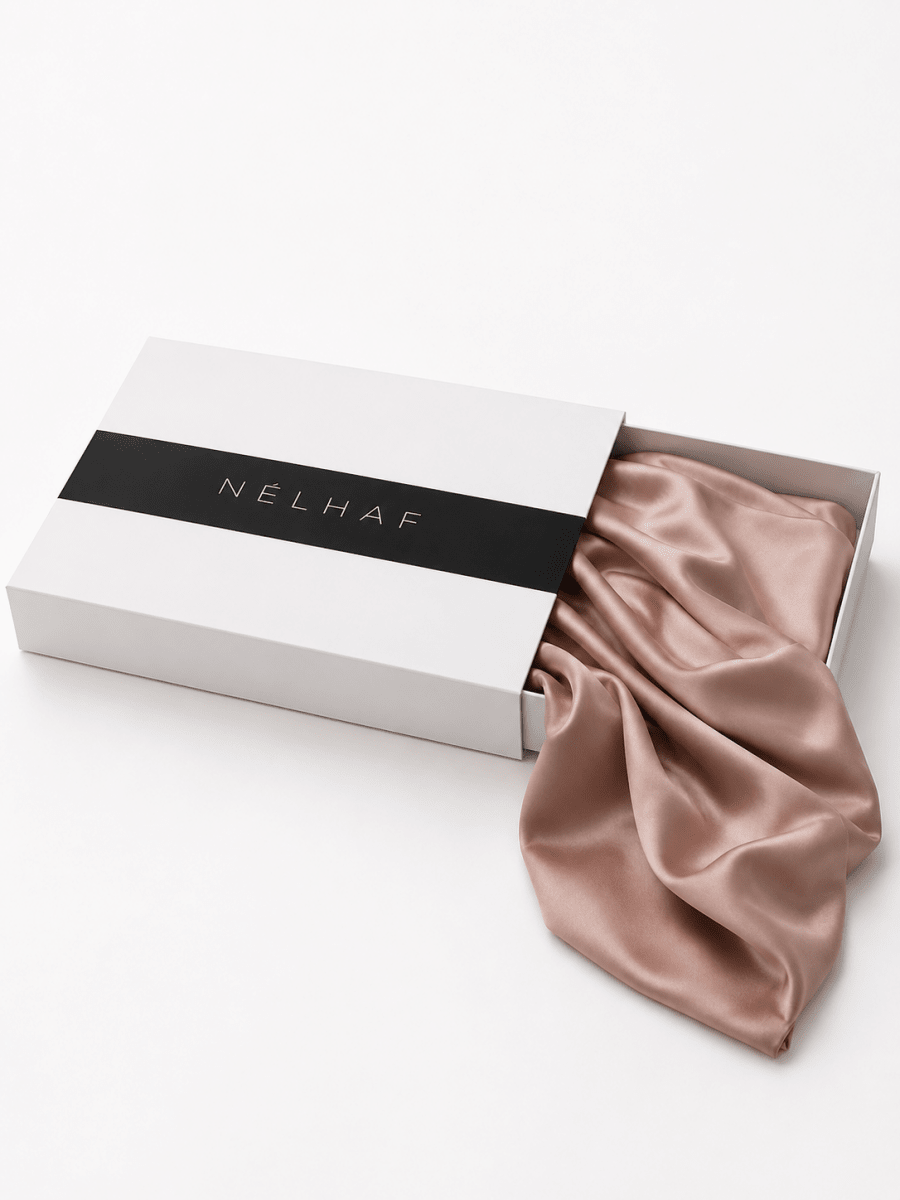 Silkesmössa i 100% Mullbärssilke - Rose Gold - NÉLHAF